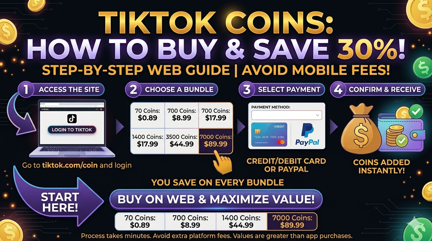 Tiktok Coins - How to save 30% when buying?