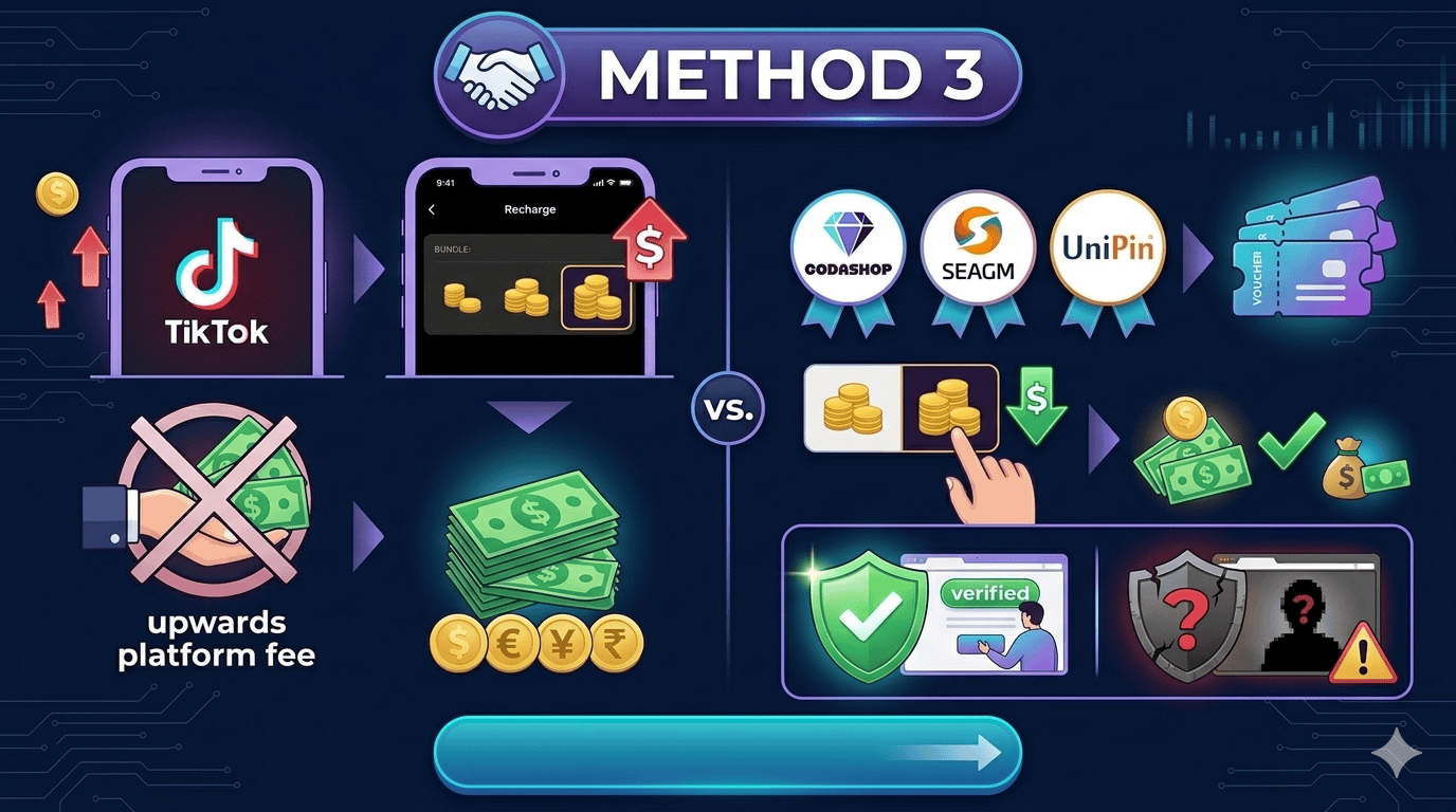 Purchase Through 3rd Party Sellers - Tiktok Coins