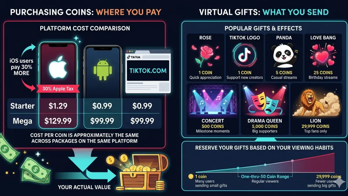 Purchasing Tiktok coins - Where you pay?